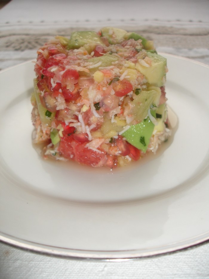 Salade kiwi, pamplemousse & crabe