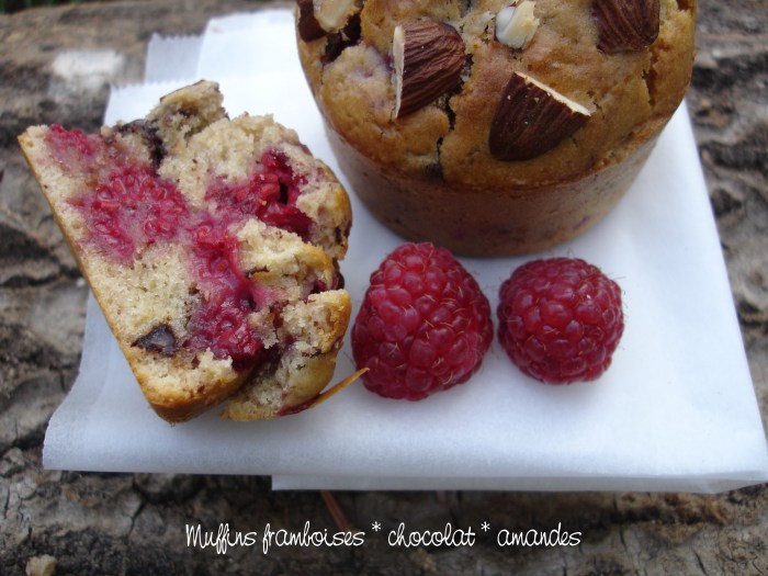Muffins framboises chocolat amandes