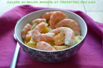 Salade au melon, mangue et crevettes des îles