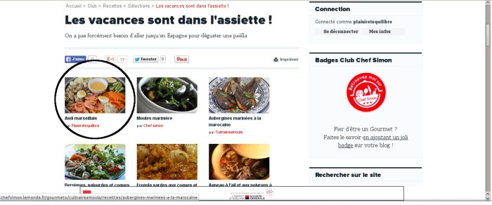 Selection club chef simon