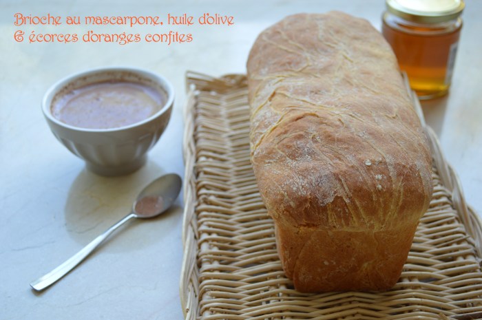 Brioche au mascarpone, huile d'olive & écorces d'oranges confites