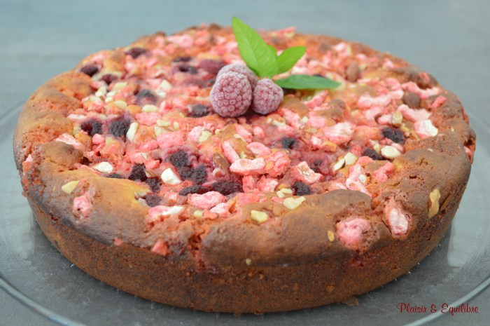 Gâteau lyonnais framboises & pralines roses