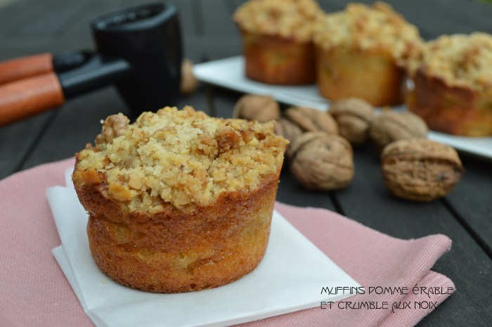 Muffins pomme érable et crumble aux noix