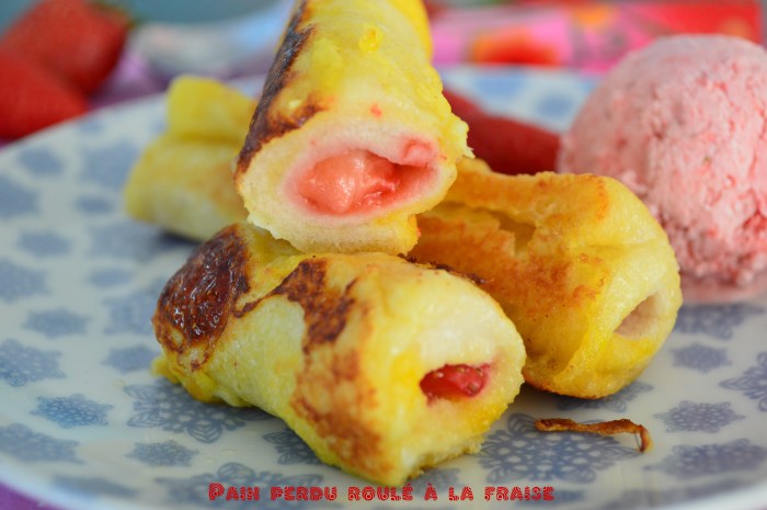 Pain perdu roulé à la fraise