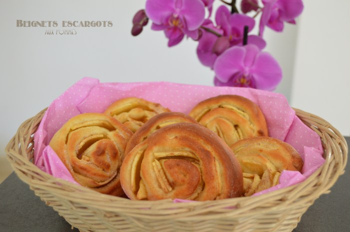 Beignets escargots aux pommes cuits au four