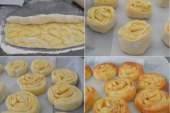 Beignets escargots aux pommes cuits au four