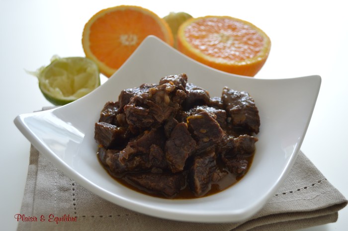 Joue de boeuf à l'orange et aux épices