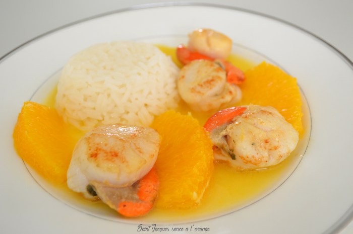 Saint Jacques sauce à l'orange