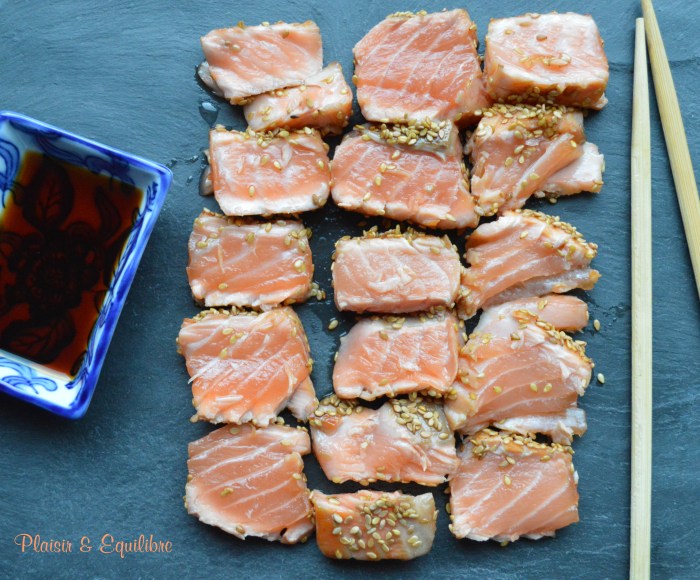 Tataki de saumon au sésame