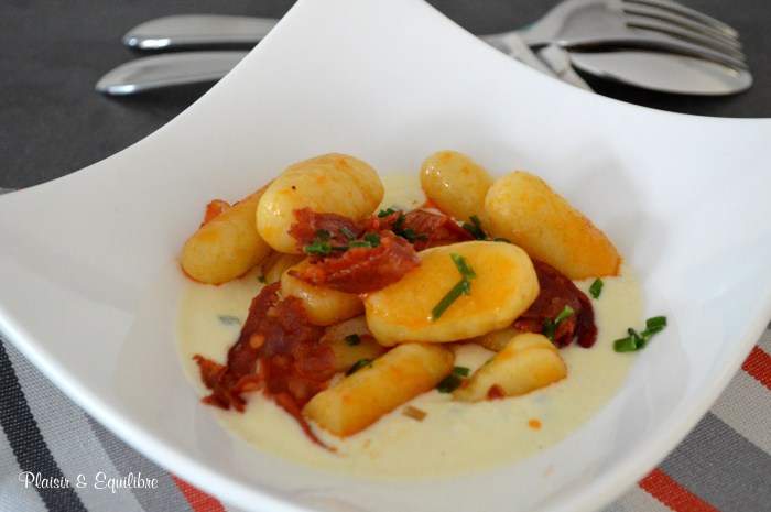 Gnocchis maison au chorizo et parmesan