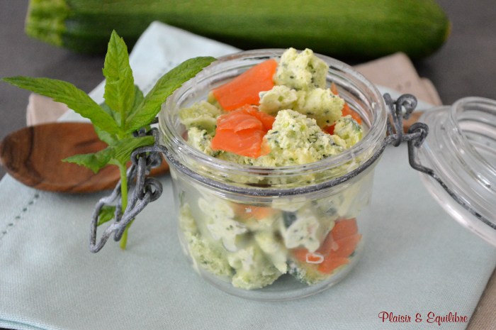 Granité de courgette et truite fumée