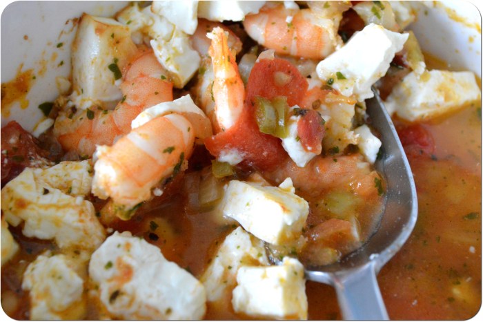 Saganaki de crevettes