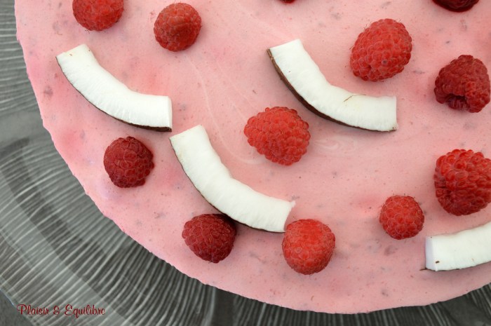 Entremet framboise coco