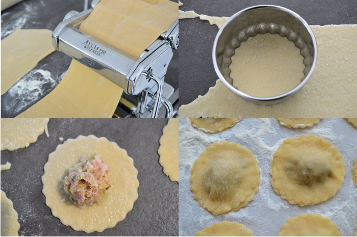 Ravioli au poireau et jambon Speck