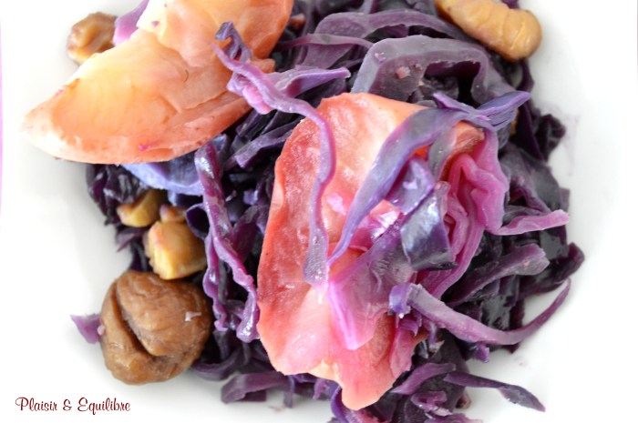 Chou rouge aux pommes et marrons