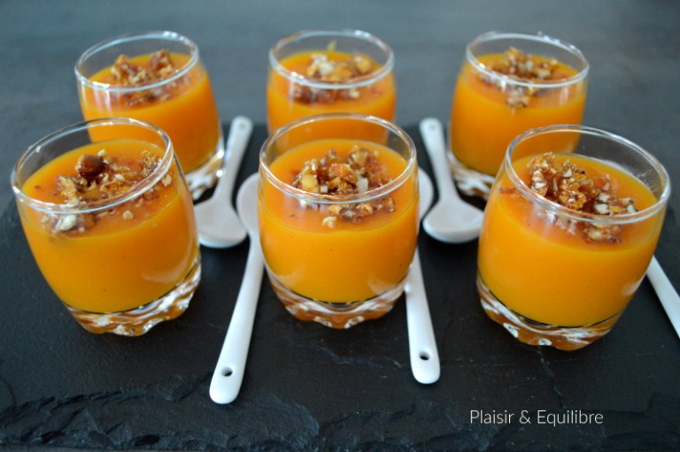 Verrines de courge butternut éclats de nougatine | Plaisir et Equilibre